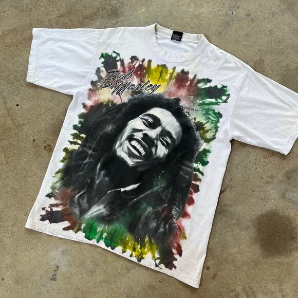 Y2K Bob Marley Big Face T-Shirt XL - Picture 2 of 7